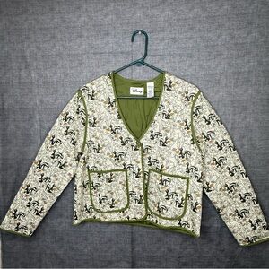Disney Floral Jacket with Olive Accents